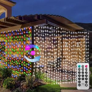 ZAIYW Curtain Lights 20Ftx10Ft 600 LED Dual Color Changing Curtain Lights with Remote Connectable Outdoor Curtain Lights Waterproof for Bedroom Patio Wedding Decorations (Cool White & Multicolor) ZAIYW Curtain Lights 20Ftx10Ft 600 LED Dual Color Changing Curtain Lights with Remote Connectable Outdoor Curtain Lights Waterproof for Bedroom Patio Wedding Decorations (Cool White & Multicolor)