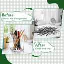 AZUREAL 4 Pack Clear Acrylic Pen Holder Cup, Clear Makeup Brush Holder, Thickened Acrylic Desktop Stationery Organizer for Office, School, and Home Storage