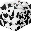 Electric Heated Blanket King Size,90X100 Black Heating Blanket King with Dual Control&Timer&10 Heat Level,Cute Cow Print Fleece Sherpa Blankets Warmer Gifts for Bed Women Adults
