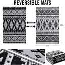 OLANLY Outdoor Rug Waterproof 9x12 ft, Reversible Outdoor Plastic Straw Rug, Boho Patio Rug, Indoor Outdoor Carpet, RV Mat Outside for Patio, Camp, Picnic, Balcony, Deck, Backyard, Black & White