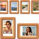 Novabright 4 Pack Wooden Picture Frame 2.5x3.5 with Mat for 2x3 Photos, Solid Teak Wood Small Picture Frames, Tabletop and Wall Mount Display