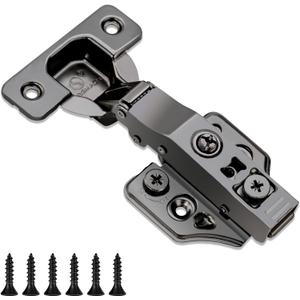 4 Pack Full Overlay Soft Close Cabinet Hinges 105 Frameless 3 Way Adjustable Soft Close Hinges for Cabinet Doors Kitchen Cabinet Door Hinges with Screws Black Nickel