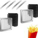 2Pcs 3/8''Replacement Chopper Blade, Commercial Vegetable Chopper Dicer Stainless Steel Blade and Pusher Block for Fruit Cutting Machine Tomato onion French Fries Cutter