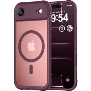 Thomo Magnetic for iPhone Air Case, [Compatible with Magsafe] [Full Camera Protection] Translucent Matte Military Grade Shockproof with Anti-Fingerprint Phone Cover 2025, Red