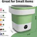 Portable Washing Machine, 20L Upgraded with Spin Basket Laundry Machine, 3 Modes Deep Cleaning, Upgraded Small Collapsible Laundry for Hotel, Apartment, Home and Travel - Green