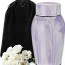 SOITIS Urns for Human Ashes, Mini Urn for Ash Male Female, Small Urns for Human Ashes Keepsake, Stainless Steel Memorial Cremation, Decorative Urn Funeral Urn - Purple Keepsake Holder
