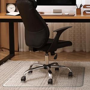 Exclusive Beveled Edge Glass Chair Mat for a Smooth Glide and Easy Roll On/Off by Clearly Innovative, Ultimate Office Chair Mat for Carpet or Hardwood Floor, 42x28