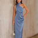 RIHOAS Women's Formal Dress, Elegant Wedding Guest Bridesmaid Cocktail Gown for Spring Summer Garden Party Evening Fiesta (Blue)