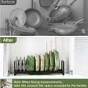 MUDEELA Pot Rack Pan Organizer inside Cabinet - Expandable Pot Lid Organizer for Cabinet with 12 Adjustable Dividers, Cutting Board Organizer Holder Baking Rack Kitchen Cabinet Storage Organization