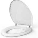 19 in Toilet Seat with Cover Soft Close, Toilet Lid Slow Close Quiet No, Easy Installation & Release,Safe PP Material Easy Clean, Comfortable Ergonomic Design, Suitable to Elongated Toilets,White