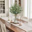 Fake Real-Touch Eucalyptus in Glass Vase with Faux Water Realistic Faux Greenery Decor, 18" Tall, Artificial Eucalyptus Arrangement for Home, Farmhouse, Kitchen, Bathroom, Office