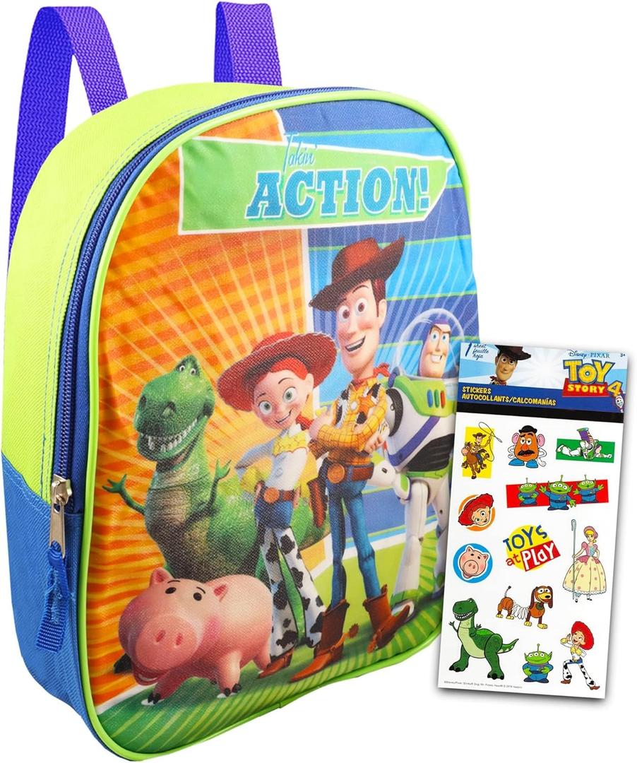 Toy Story Mini Backpack Set - Bundle of an 11" Woody and Buzz Lightyear Backpack and Stickers | Disney Toy Story School Supplies for Toddlers and Kids