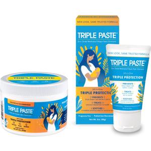 Triple Paste Diaper Rash Cream for Baby - 8 Oz Tub & 3 Oz Tube At Home & On the Go Bundle - Zinc Oxide Ointment Treats, Soothes and Prevents Diaper Rash Triple Paste Diaper Rash Cream for Baby - 8 Oz Tub & 3 Oz Tube At Home & On the Go Bundle - Zinc Oxide Ointment Treats, Soothes and Prevents Diaper Rash