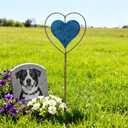 Metal Garden Decor for OutsideRotating Heart-Shaped Garden Stake, Cemetery Decorations for Grave,Perfect for Planter Decorations, Outdoor Lawn Gardens, Also The Best Choice for Gifts - Blue
