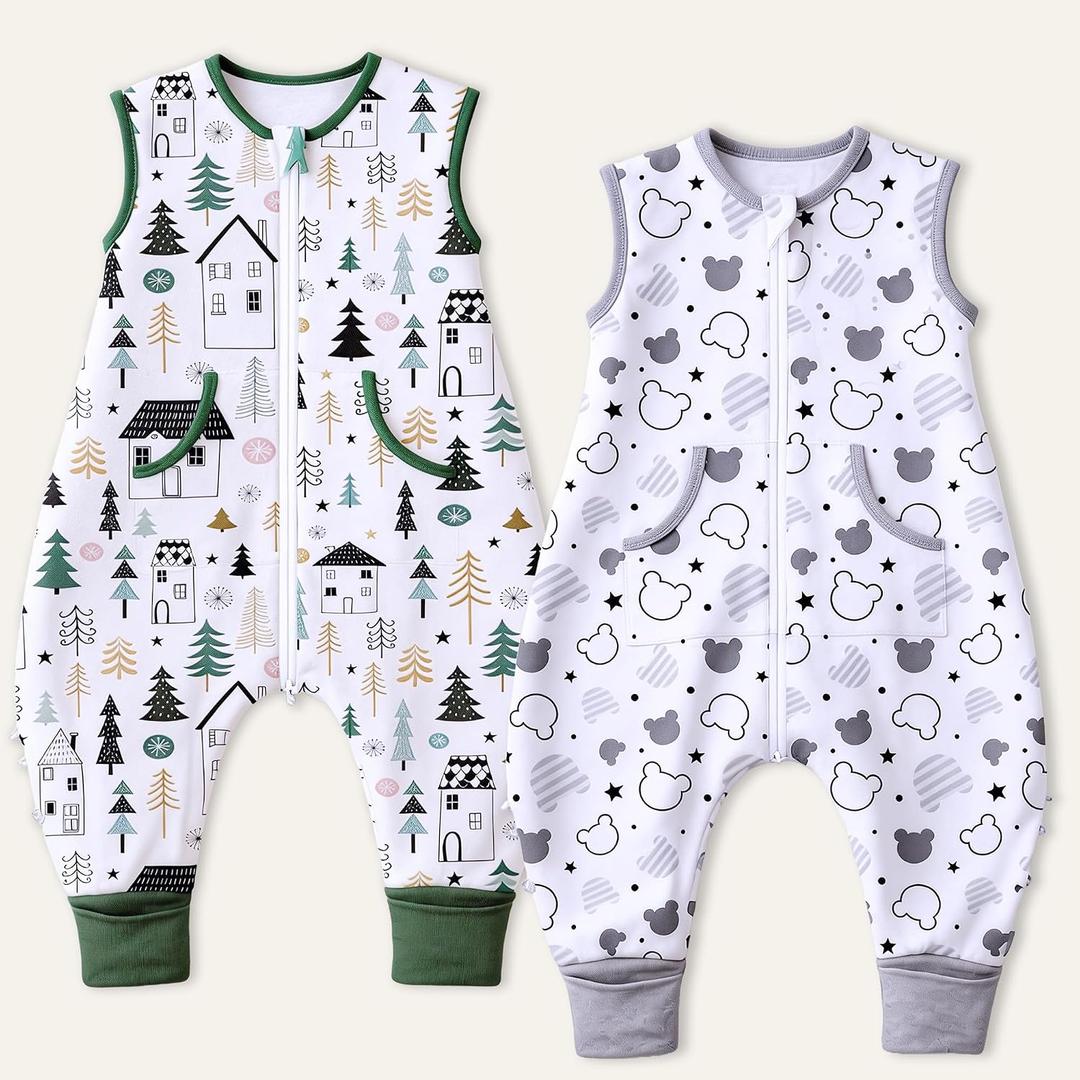 Toddler Sleep Sacks Sleep Sack with legs Cozy comfy Baby Warable Blanket with 2-Way Zipper, M