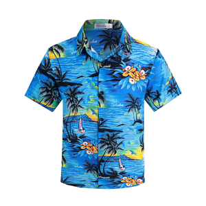 Weecreeture Boy's Button Down Hawaiian Shirt Short Sleeve, Kids Summer Beach Hawaiian Shirts for Boys for 14 Years