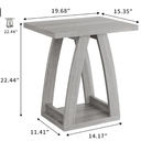 FJTFORME End Tables Living Room. Side Table Beside Sofa. Modern End Table for Living Room. Couch Side Table with Shelf. Grey Wood Side Table