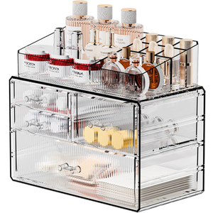 Makeup Organizer Bathroom Organizers and Storage, Multi-Ply Acrylic Skincare Organizers, Ideal Makeup Organizer for Vanity or Dresser with Drawer (5 Drawers)