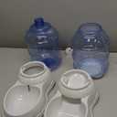 Amazon Basics Automatic Pet Water Dispenser and Gravity Food Feeder Set for Cat and Dog, Easy to Clean, 6-Pound Food Capacity, 1-Gallon, Small, Gray, Pack of 2