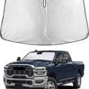 EcoNour Windshield Sunshade Compatible for Dodge Ram 1500 2011-2017 2018 | Sun Visor for Front Windshield & Window Sun Shade Cover, UV Heat Blocker & Protector, Car Accessories