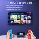Papeaso HDMI Capture Card, 1080P 60FPS USB 3.0 Video Capture Device for Streaming, Compatible with Switch, PS5, PS4, Xbox, Camera, PC