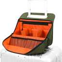 CONTAIL 13 Inch 3L 4-in-1 Travel Essentials Organizer, Small Business Handbag, Suitcase Drink Holder,Phone Tablet Holder,Airport Accessories Storage,Army Green