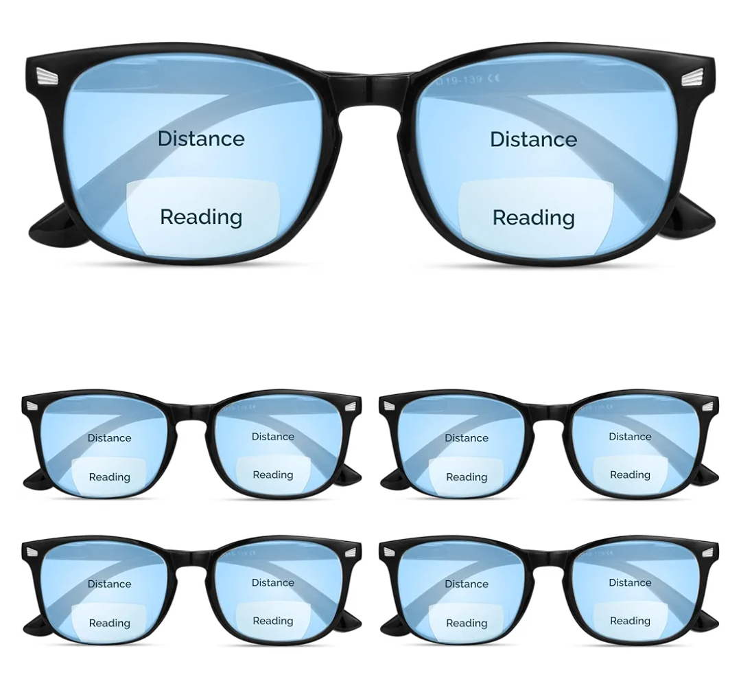 CCVOO 5 pack Reading Glasses for Women/Men, Bifocal, Progressive, Readers for Women/Men, Eye glasses, Blue Light Glasses, +4.0