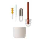 Boon Mod Baby Bottle Brushes - Includes Bottle Cleaner Brush, Straw Cleaner Brush, Nipple Brush and Detail Brush for Baby Bottles - Baby Bottle and Straw Brush Cleaning Set - Deco - 4 Count