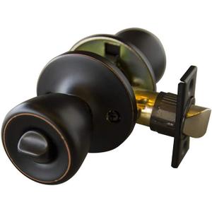 Design House Terrace Door Knob and Hardware, ANSI Grade-3 Certified, Bedroom/Bathroom Privacy Lock, Multiple Length Door Backset, Oil-Rubbed Bronze, 1.85 in. Diameter, 728725