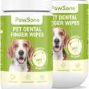 Small Animals Stain Removers Dog Tooth Brushing Kit, Fresh Breath Pet Dental Finger Wipes, Dog Dental Wipes Teeth Wipes, Lick-Safe Easy Removal of Tartar Buildup, Unscented, 100 PCS