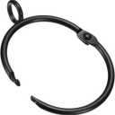 uxcell 28 PCS Openable Curtain Rings Metal Eyelet Hangers Ring 1.5 Inch Interior Diameter for Drapery Curtain Rods Black