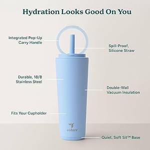 REDUCE Halo 24 oz Stainless Steel Vacuum Insulated Tumbler - Spill Proof Travel Mug with Flip Handle Lid - Keeps Drinks Cold for 32 Hrs - Dishwasher Safe - Cupholder Friendly REDUCE Halo 24 oz Stainless Steel Vacuum Insulated Tumbler - Spill Proof Travel Mug with Flip Handle Lid - Keeps Drinks Cold for 32 Hrs - Dishwasher Safe - Cupholder Friendly