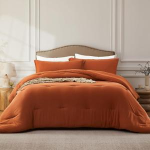 Quataly Full Comforter Sets Terracotta,3PCS Soft Lightweight Breathable Bedding Comforter Sets for All Season, Full Size(82''x86'' Comforter & 2 Pillowcases)