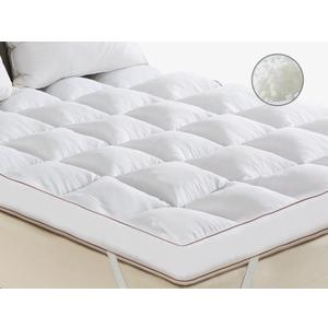 WhatsBedding 4 Inch Memory Foam Mattress Topper King Size, Supportive Fluffy Shredded Memory Foam Filled Pillow Top, Extra Soft Bed Topper for Back Pain Relief, 78x80 Inch (White)