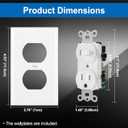 BESTTEN 2 Pack Combination Toggle Light Switch and Duplex Receptacle Outlet, Single Pole Toggle Wall Switch, Grounded Outlet, Combo Style, 15 Amp, Wallplate Included, UL Listed, White