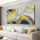 Yellow Abstract Smart Line Pictures Canvas Wall Art for Living room Bedroom Wall Decor, Smart Line Wall Art Print Paintings for home Decor, Morden Artwork Full of Imagination Line Drawing Canvas Art, 40"L x 20"W, Yellow Abstract Smart Line Pictures Wall Art