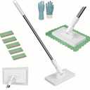 Convenient Cloth Changing Mini Mop with Clean Glove*1 and Reusable Cleaning Cloths*5,Clever and Portable No Wash Mops with One-Click Cloth Change Zero Touch Mop for Small Spaces,Corners