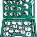 31pcs Oil Filter Wrench Set 1/2" Drive Oil Filter Removal Tool Kit Oil Filter Type Wrench Socket Removal Tool Set Oil Filter Socket Set