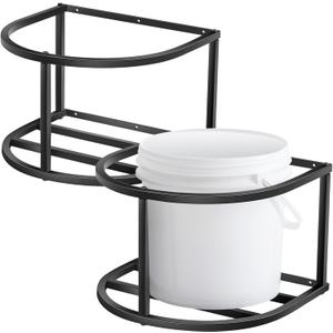 MorningRo 2 Pcs Bucket Holder 5 Gallon Horse Feed Pail Wall Mount 15.5" x 14.5" x 10" for Horse Livestock Water (Bucket Not Included)