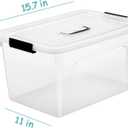 19 Quart Plastic Storage Bins with Lids, 6-Pack Stackable Clear Storage Organizing Box with Handle