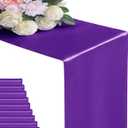 12Pack Table Runner 12 x 108 Inches Satin Silk Table Runner for Wedding, Birthday Party, Banquets, Graduations Decoration, fit Rectange and Round Table-Purple