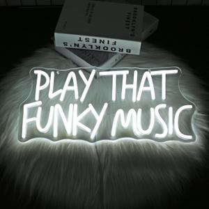 Neon Sign Led Neon Lights Neon Signs for Wall Decor USB Powered Led Neon Signs for Room Decoration (Play Music White)