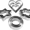 Metal Cookie Cutters Set- Heart, Star, Round, Flower - 12Pcs Cookie Cutters - Heart Star Cookie Cutter Round Small Cutter Flower Cookie Cutter for Baking