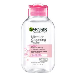 Garnier Micellar Cleansing Water, All-in-1 Makeup Remover and Facial Cleanser, For All Skin Types, 3.4 Fl Oz (100mL), 1 Count 