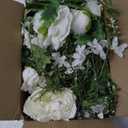 DearHouse 2Pack Artificial Peony Flower Garland - Silk Peony Garland with White Flowers for Wedding Party Table Decoration,6ft/Strand