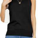 INKOFF Sleeveless Mock Neck Turtleneck Knit Tops Women Dressy Casual Sweater Vest Business Work Tank (3X)