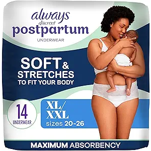 Always Discreet Postpartum UW XL, 14ct.