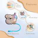 3 x Stanley Cup Accessories Set Including 12 Pcs Straw Cover Cap for 7-8mm (0.27-0.32 inches) Straws, Cute Animal Drinking Straw Plugs for Stanley 40oz & 30oz Tumbler Cups Kids Party Favor