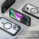 Miracase Glass Series Designed for iPhone 14 Plus Case 6.7 inch, Upgrade Full-Body Magnetic Clear Case with Built-in 9H Tempered Glass Screen Protector,Compatible with MagSafe, Black
