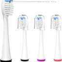 Replacement Heads for WaterPik Sonic Fusion SF-01/SF-02/SF-03/SF-04,Replacement Brush Heads Compatible with WaterPik Sonic Fusion 2.0 Flossing Toothbrush with Cover (White)